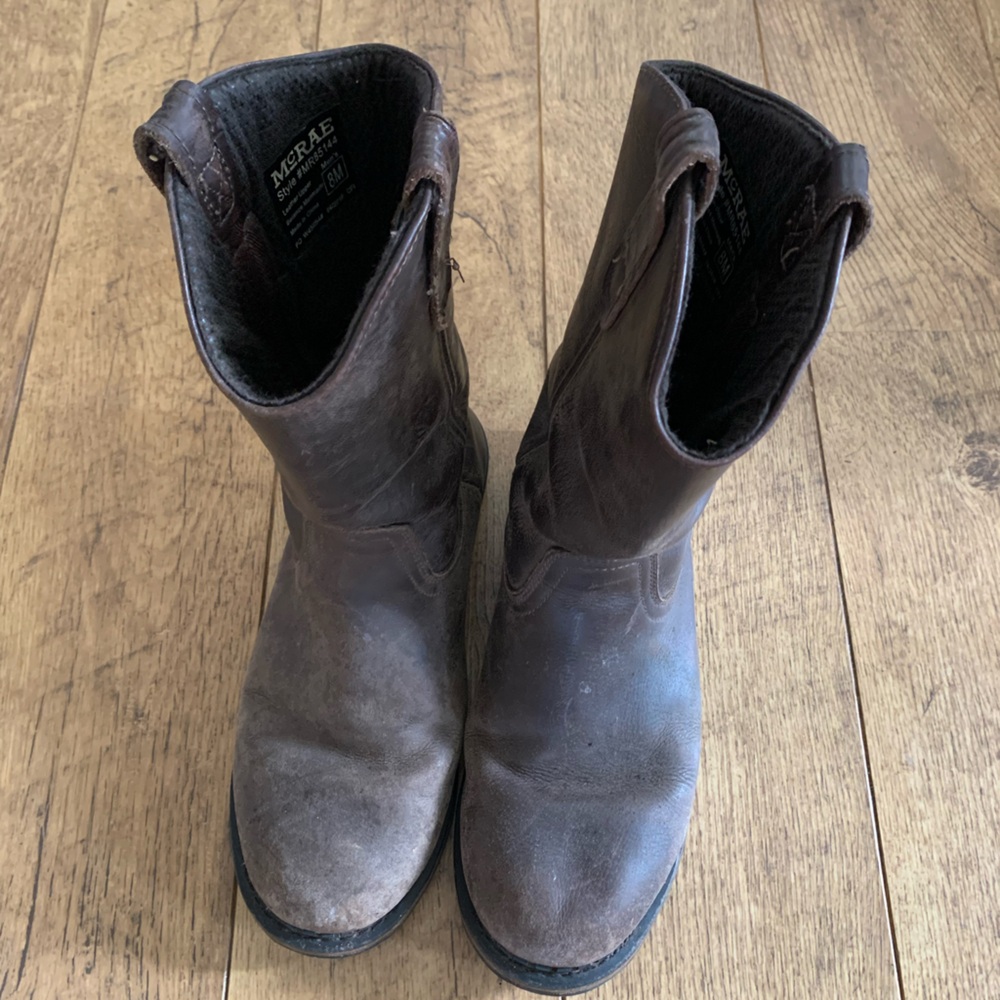 🔨 McRae Leather Heavy Duty Work Boots Size 8 M 🔨